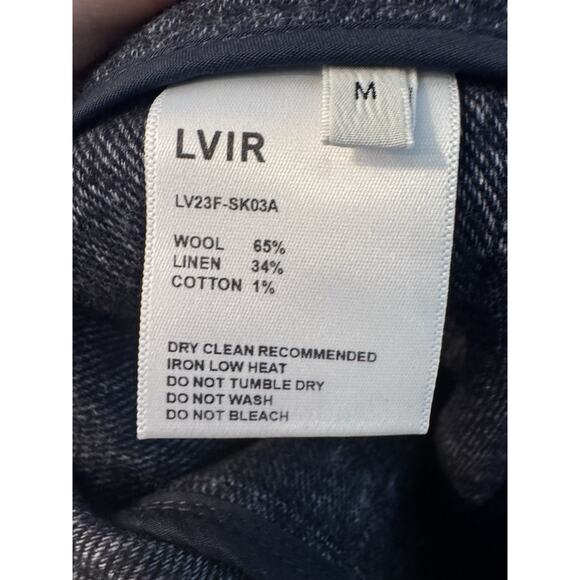 LVIR LA Project Mélange Denim Mini Skirt Blue Sz M Zip Fly Mid Wash Pockets NWT - Picture 4 of 15